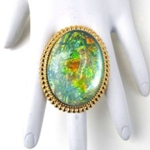 GASOLINE GLAMOUR AQUA ACRYLIC OPAL RING